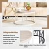 Round Coffee Table with Wood-Look Top and Metal Frame, Modern Living Room Table with Geometric Iron Frame, Sturdy Round Side Table, approx. 70x40.5 cm