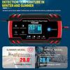 12/24V Smart Pulse Repair Battery Charger Digital Display Auto Motorcycle AGM Lead Acid Battery Maintainer Multi Protection