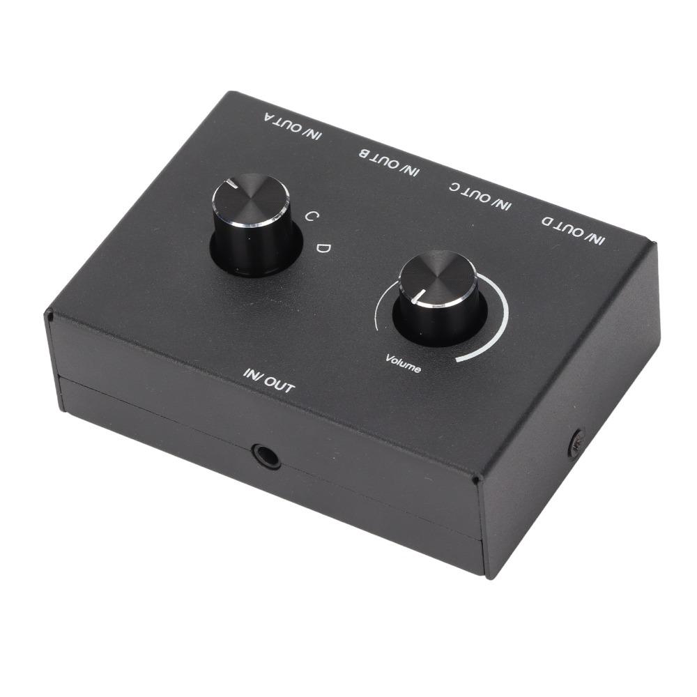 3.5mm Stereo Stereo Passive Switcher 1 In 4 Out 4 In 1 Out Manual Selector  For Speaker