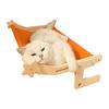 Cat Hammock Window Perch Adjustable Cat Bed with Wood Frame No Drilling Pet Hammock for Bedside Windowsill Indoor Cats