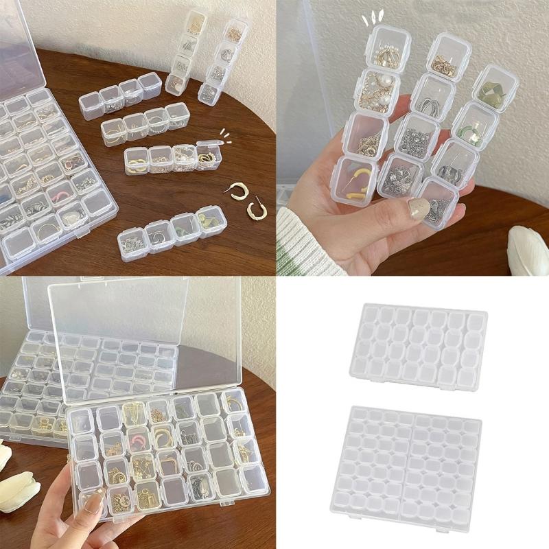 Stylish Jewelry Organiser with Compartment Transparent Case Plastic Storage Box For Earrings Necklaces Accessories
