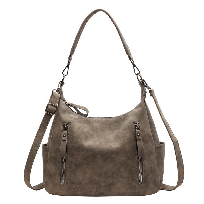 Simple Solid Color Women's Shoulder Bag, Large Capacity Handbag, Soft Pu Leather Tote Bag, Women's Casual Handbag, New Style