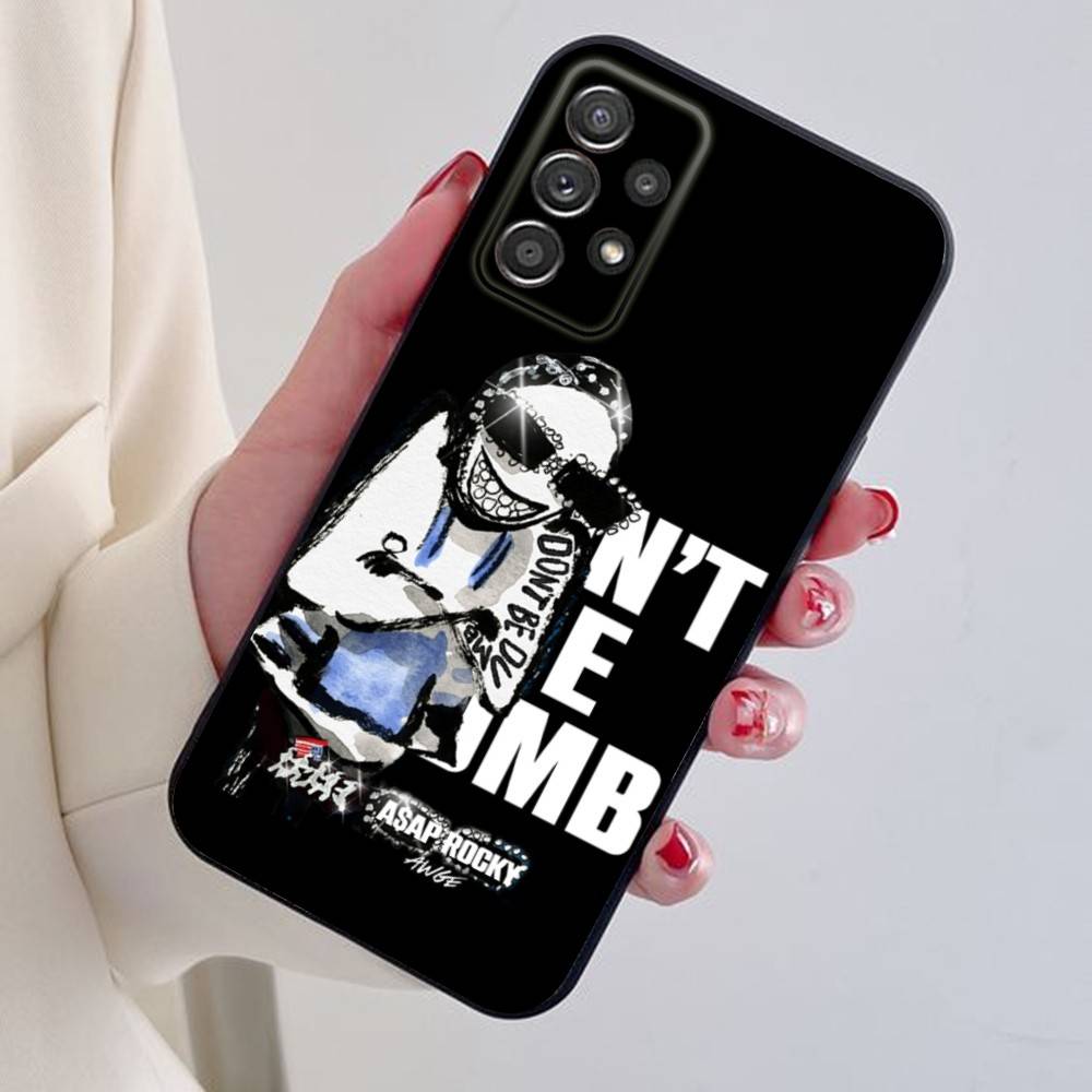 

A-SAP ROCKY DONT BE DUMB Phone Case For Samsung S24,21,22,23,30,Ultra,20,Plus,Note,10,9,Black soft silicone case SamsungS10Plus