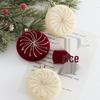 New Dark Wine Red Flocked Christmas Tree Ornament Balls - Irregular Shaped and Painted Pendants