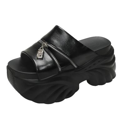 Fashion High Platform Sandals Women Wedge High Heels Summer Buckle Crystal Chunky Sandalias Beach Slippers Zapatos Mujer 9CM