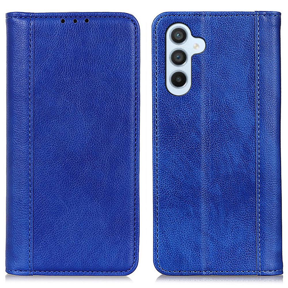 

For Samsung Galaxy A16 5G/A16 4G Stand Case Split Leather Litchi Texture Wallet Phone Cover Blue