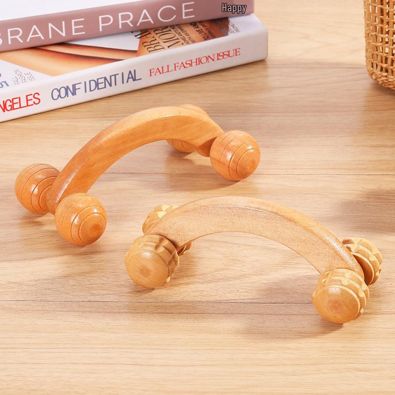 Handheld Wooden Roller Massage Hammer for Face, Foot & Acupoint Therapy