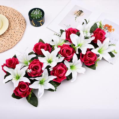 Wall Decor Artificial Flower Simulated Rose Arch Realistic Lifelike Wedding Flower Wall Luxury Stage Floral Wedding Supplies