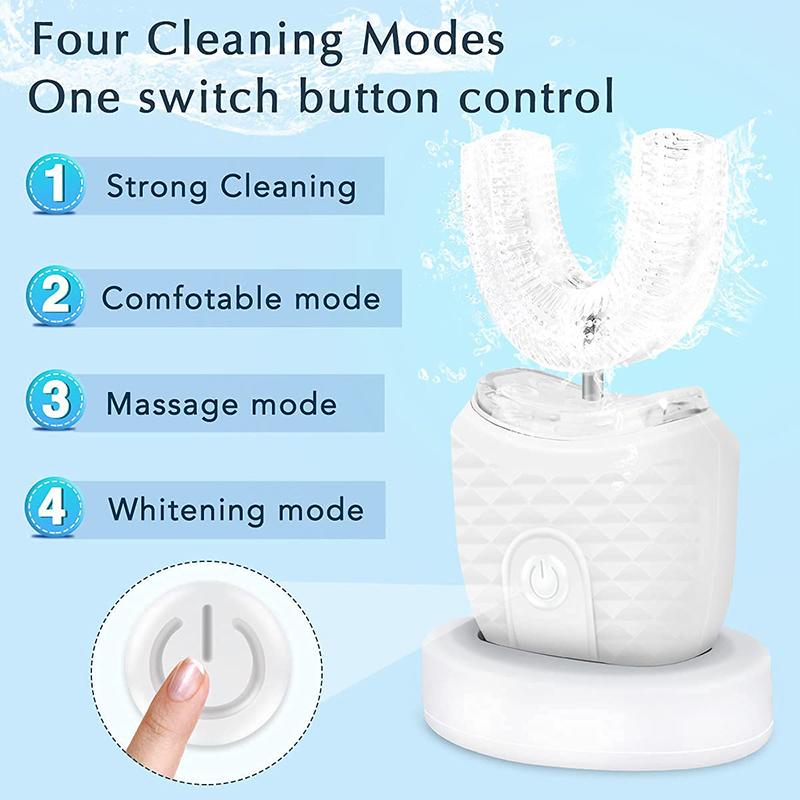 Electric U Shaped Type Toothbrush 360 Degrees Ultrasonic Adults Whitening Silicone Automatic Electric Toothbrush
