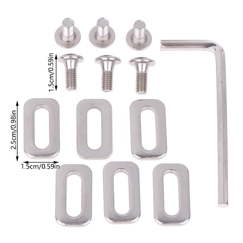 1Set Road Bicycle Pedal Cleats Washers For SPD Cleat Screw Bike Plate For KEO Cleat Repair M5 Screw Gasket Bike Accessories серебряный
