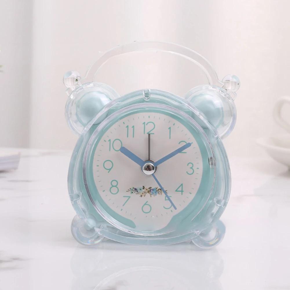 

1 шт. Прикроватный будильник, бесшумные часы, детский будильник для спальни, светящийся маленький будильник 7*5*1,8 см, аксессуары для домашнего декора CHINA синий