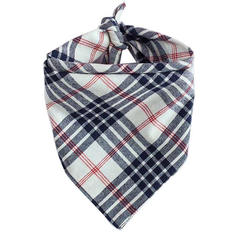 

Customizable Double Layer Cotton Plaid Pet Bandana Scarf for Cats and Dogs