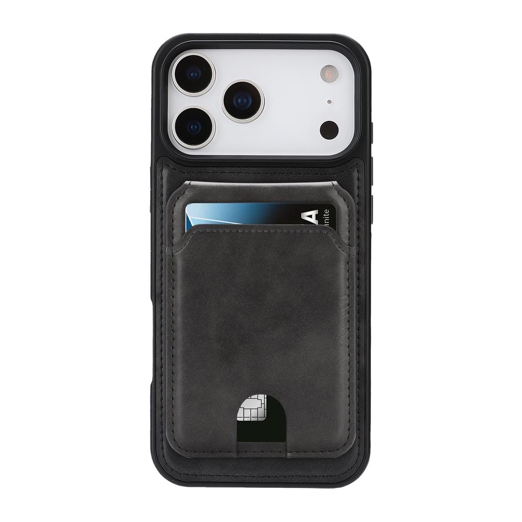 Luxury Business Magnetic Cards Solt Leather Case For iPhone 17 Pro Max 16 Plus 15 14 13 12 kickstand 360 Shockproof RFID Cover
