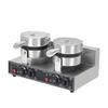 Heart-Shaped Double-Headed Commercial Waffle Maker with Electric Griddle