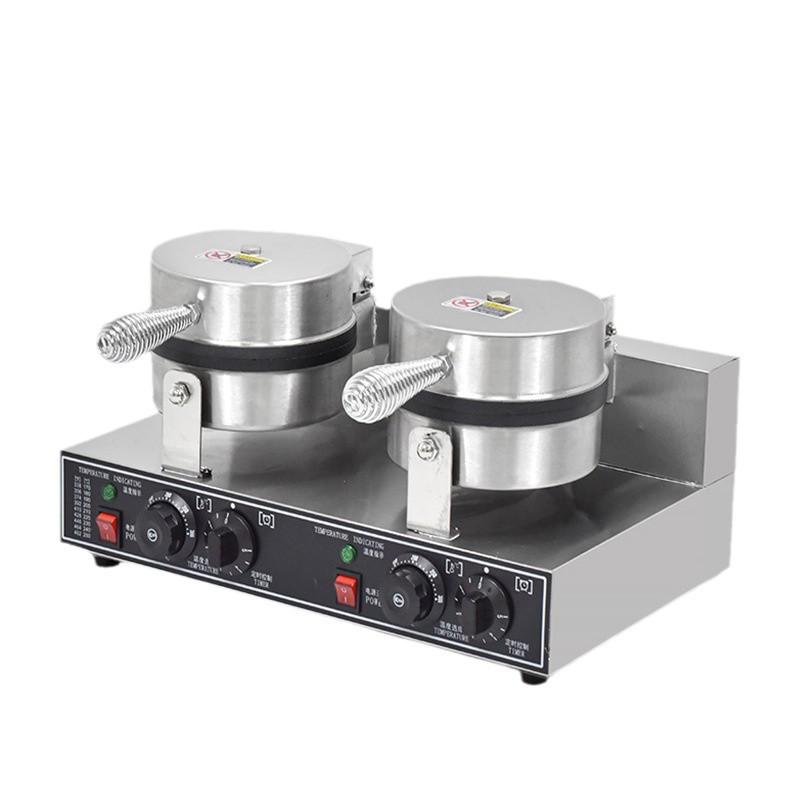 Heart-Shaped Double-Headed Commercial Waffle Maker with Electric Griddle