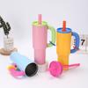 Cross-Border 304 Stainless Steel Handle Car Cup Double-Layer Vacuum Large Capacity Vacuum Cup Macaron Color Ice Cream Cup
