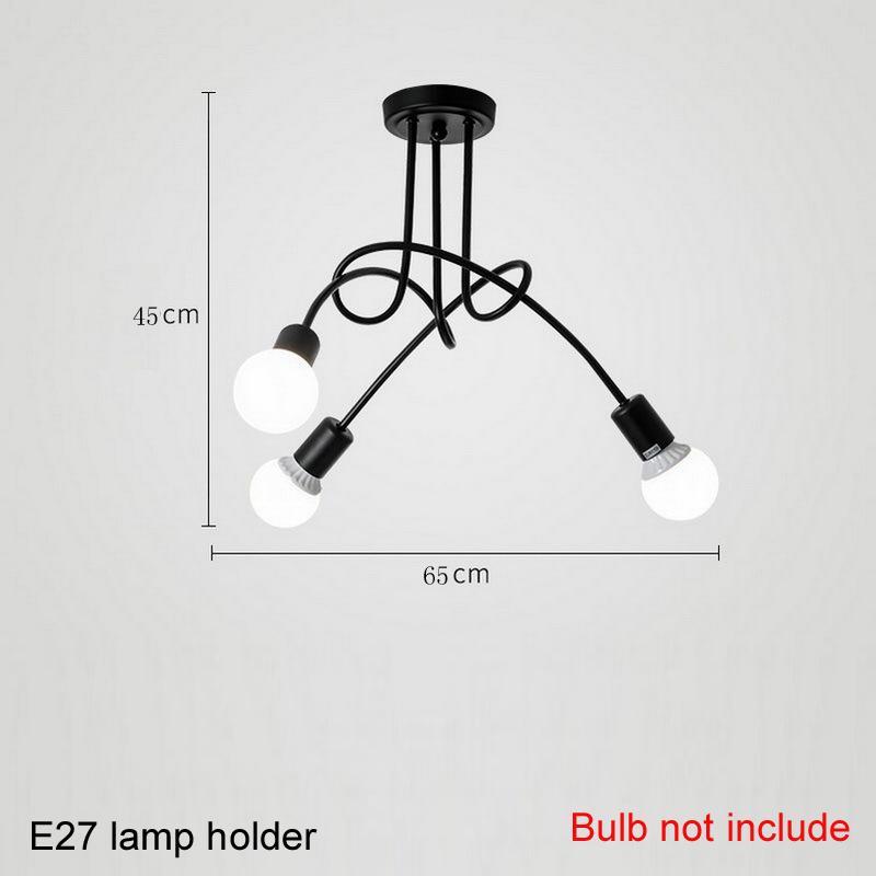 Retro Schwarzer Deckenleuchter Schmiedeeisen E27 Deckenleuchte Weiße Hängelampe Wohnzimmer Schlafzimmer Dekoration Innenbeleuchtung