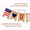Banner Patriotic Decorations Red Blue White USA American Flag Jute Flag Banner For Independence Day Labor Day Military Events USA