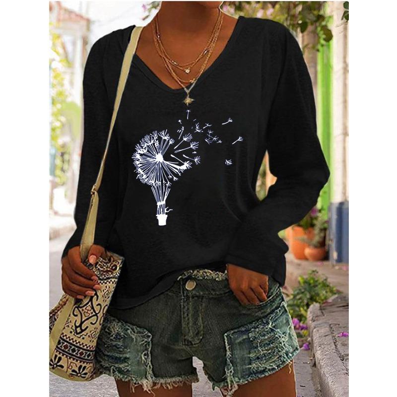 BITCED Women's Fashion Casual Long Sleeve V-Neck  Blouses & Shirts