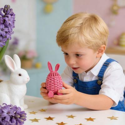 Ovos de Páscoa Impressos em 3D Enchimentos de Ovos de Coelho para Festa Cesta de Páscoa Suprimentos Articulados Flexíveis Decoração de Mesa para Casa Escritório