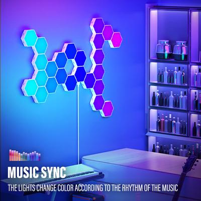 Sześciokątne światło LED RGB Bluetooth Wewnętrzna ściana Światło APP Zdalne sterowanie Lampka nocna Gra komputerowa Pokój Sypialnia Nocna