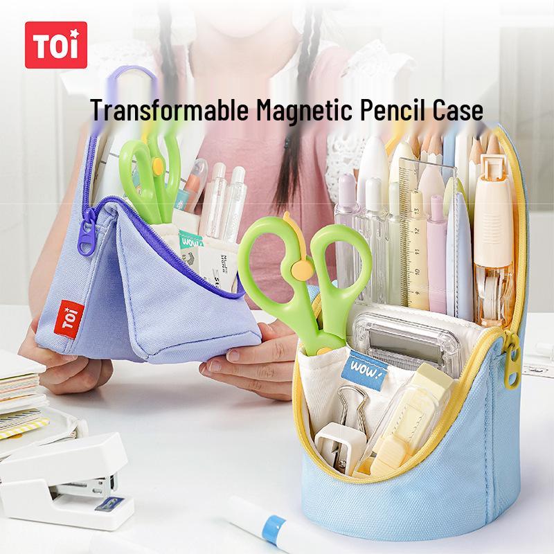 

New TOI Magnetic Pencil Case for Elementary Students - Purple/Blue