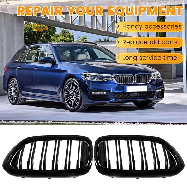 Front Bumper Grille Pair for 2018-2020 BMW 5 Series G30 (51137473691 & 51137473692).