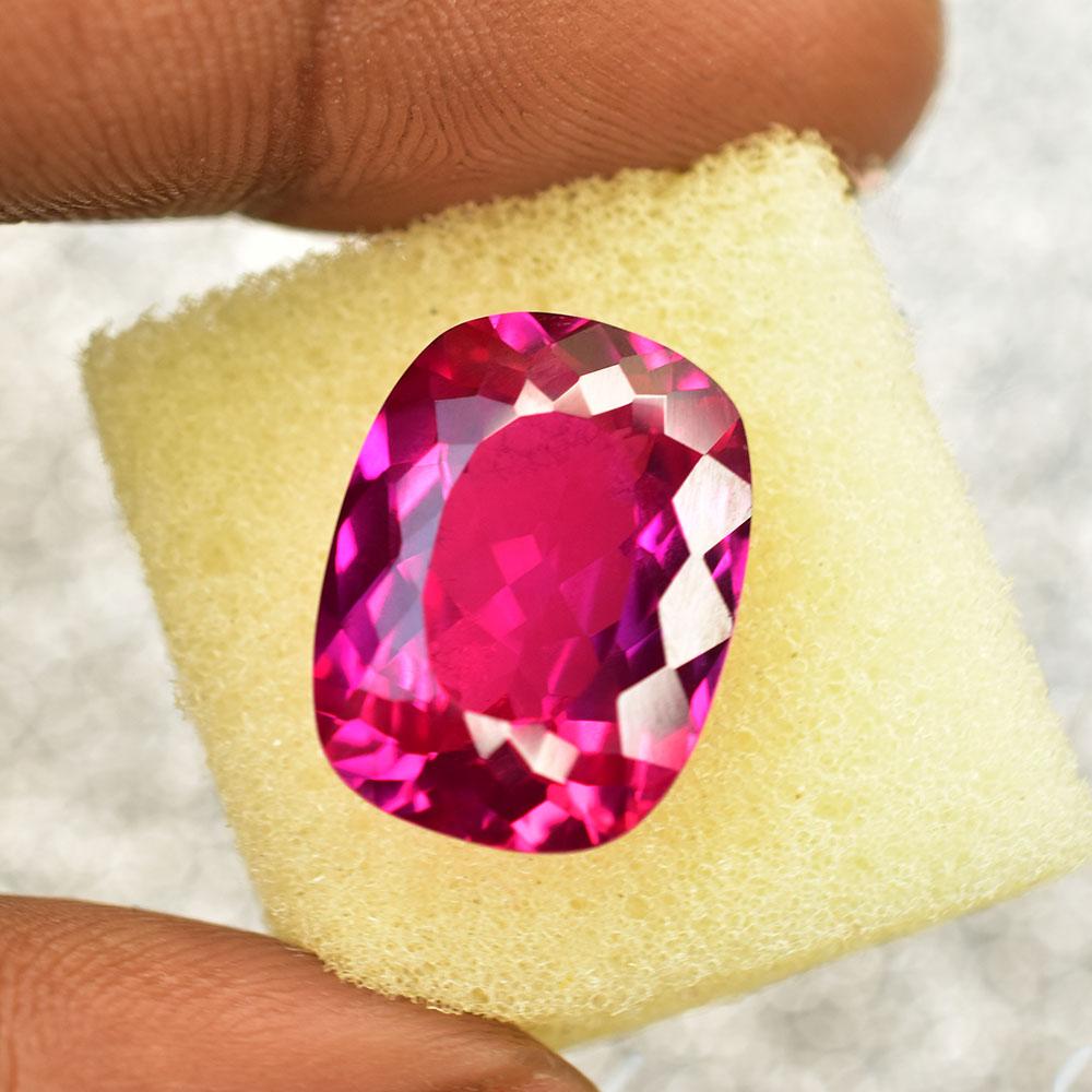 CERTIFIED 12.60 Ct NATURAL Pink Ruby UNIQUE Cushion Cut Loose Gemstone