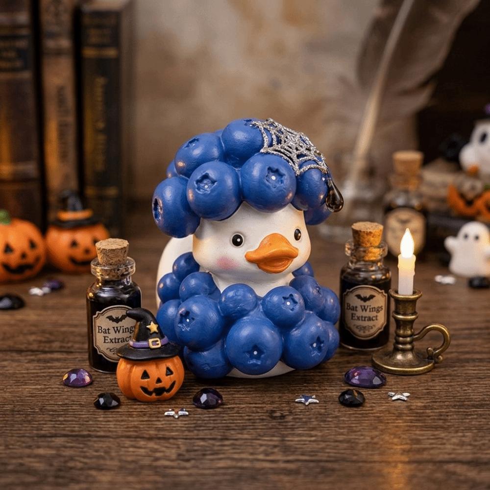 Cartoon-Frucht-Entenfigur Kreative Blaubeeren-Enten-Skulptur Fensterdekoration