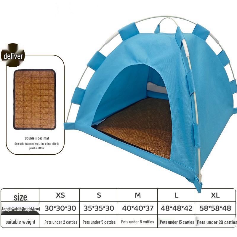 Foldable Outdoor Pet Tent with Cooling Mat for Cats