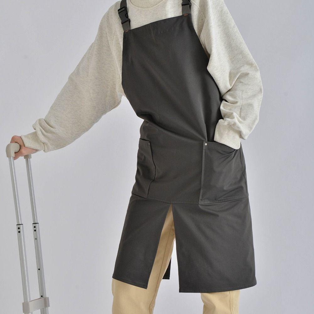 with Pockets Cooking Apron Solid Color Sleeveless Apron Kitchen Uniform Waterproof Apron Chef