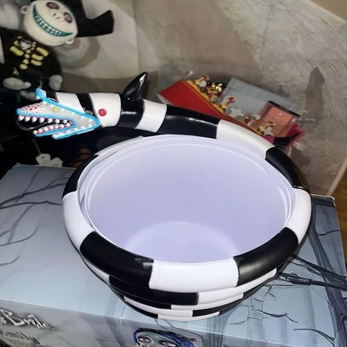 Grappige Popcorn Emmer 2024 Exclusieve Sandbug Emmer Sandbug Popcorn Enge Halloween Popcorn Kom (Zwart en Wit Herbruikbaar) Halloween Horror