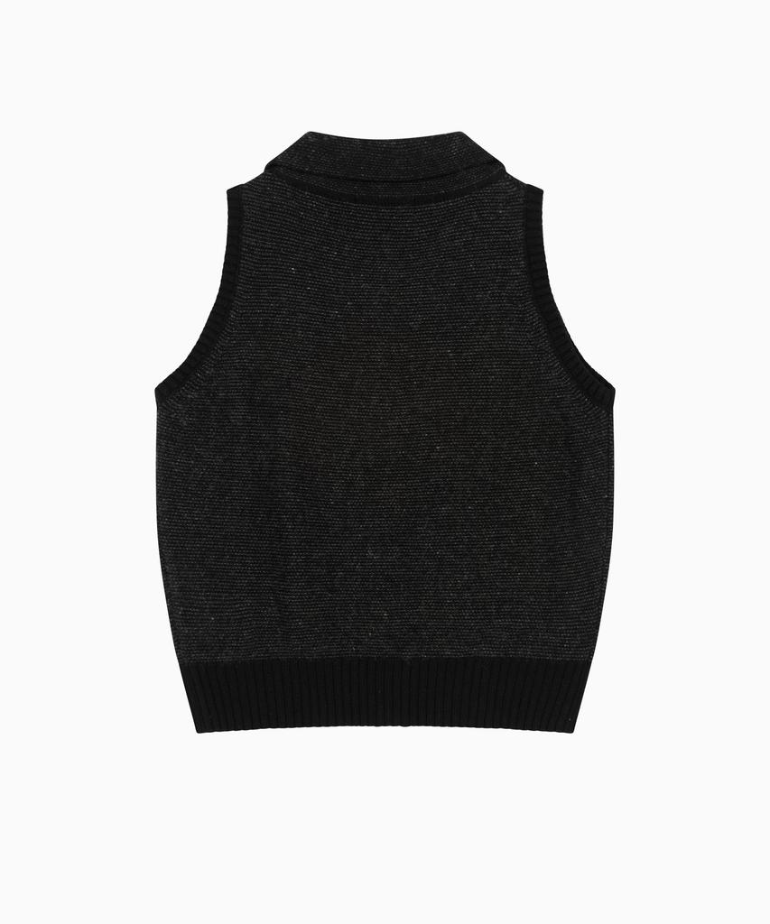 Ohesio Pocket Knit Vest, Black