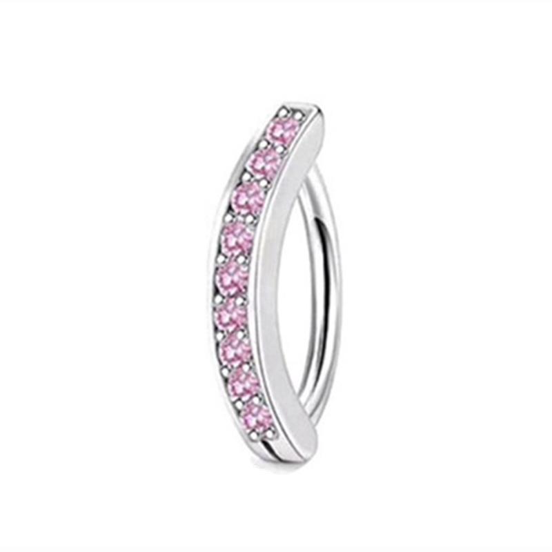 Pink Butterfly Belly Button Piercing Jewelry Women Cz Navel Barbell Fashion Crystal Reverse Curved Belly Rings Piercing Ombligo