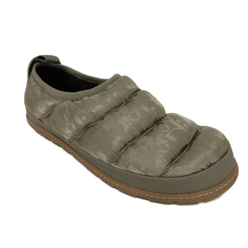 Used 10656 Snow Slippers 3SA089ZHN_H161 7897 43 All-Over Logo Calfskin Rubber 11" Oblique Quilted Nylon Beige Men's