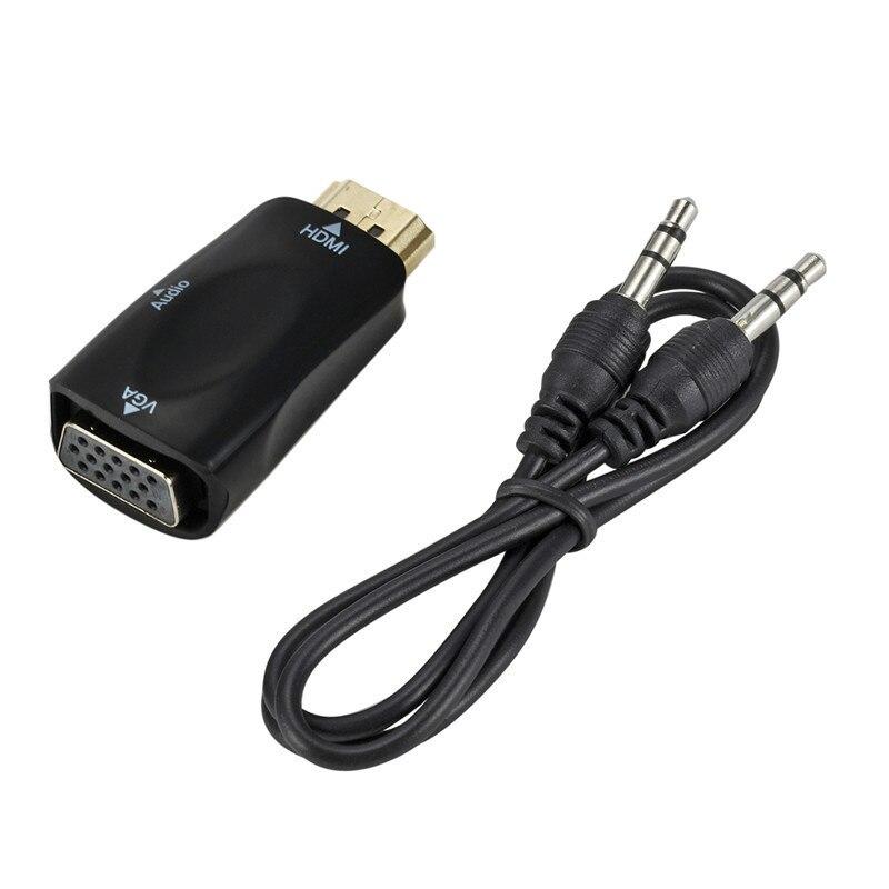 

Высокоскоростной преобразователь HDTV в VGA HD1080P HD Male To VGA Female Adapter 3,5 мм Jack Audio TV Box PC Laptop Display Projector Other белый