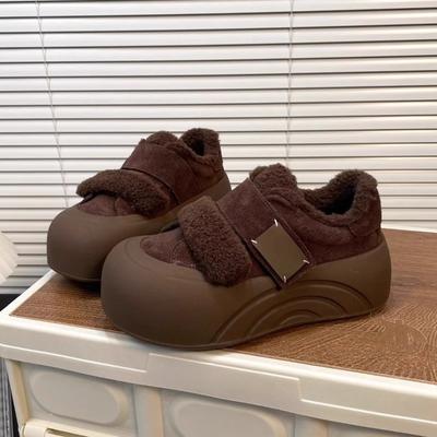 Schneestiefel, Damen Warm gefütterte Fleece-Schuhe mit dicker Sohle, Neue rutschfeste und vielseitige Baumwollschuhe