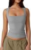 European And American Women'S Clothing Street Hottie Fashion Square Collar Basic Slim-Fit Sleeveless Vest Bottoming Top