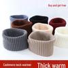 Unisex Cashmere Neck Warmer: Thick Knitted Wool Snood and Pullover Scarf for Autumn/Winter Neck Protection.