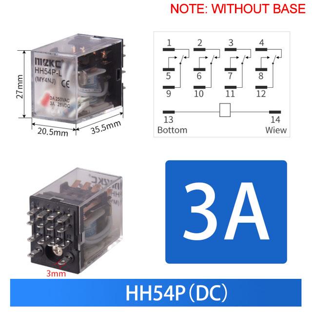 10 STÜCK Miniatur Steuerkleinrelais mit Sockelbasis AC 110V 220V DC 12V 24V HH52P HH53P HH54P HH62P HH63P HH64P