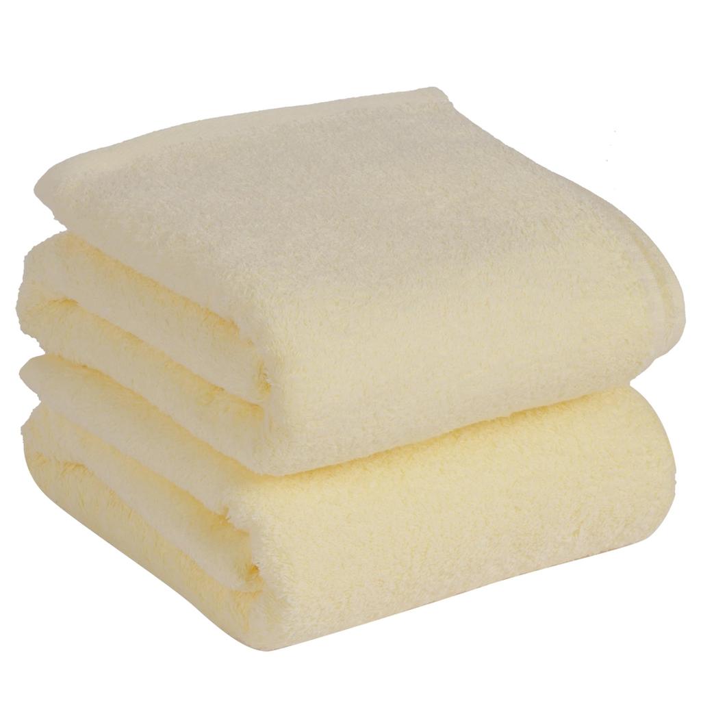 VECELO Bath Towel 2 Highly Low Yellow 14070cm, Pieces, 100% Cotton, Absorbent, Shedding, Durable, Washable, Towel,