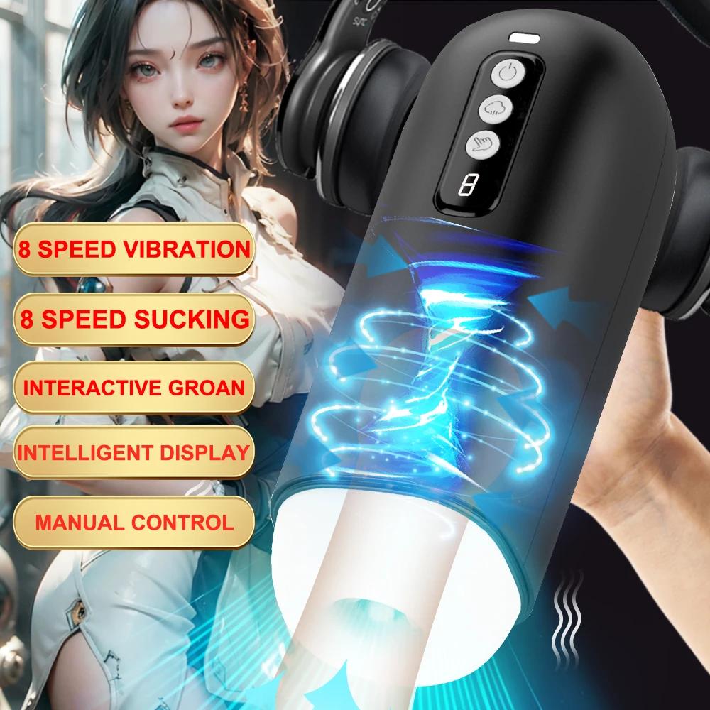 Automatic Sucking Male Masturbators Penis Enlarge Erectile Endurance Train Real Vagina Suck Pocket Pussy Adult Sex Toys for Men