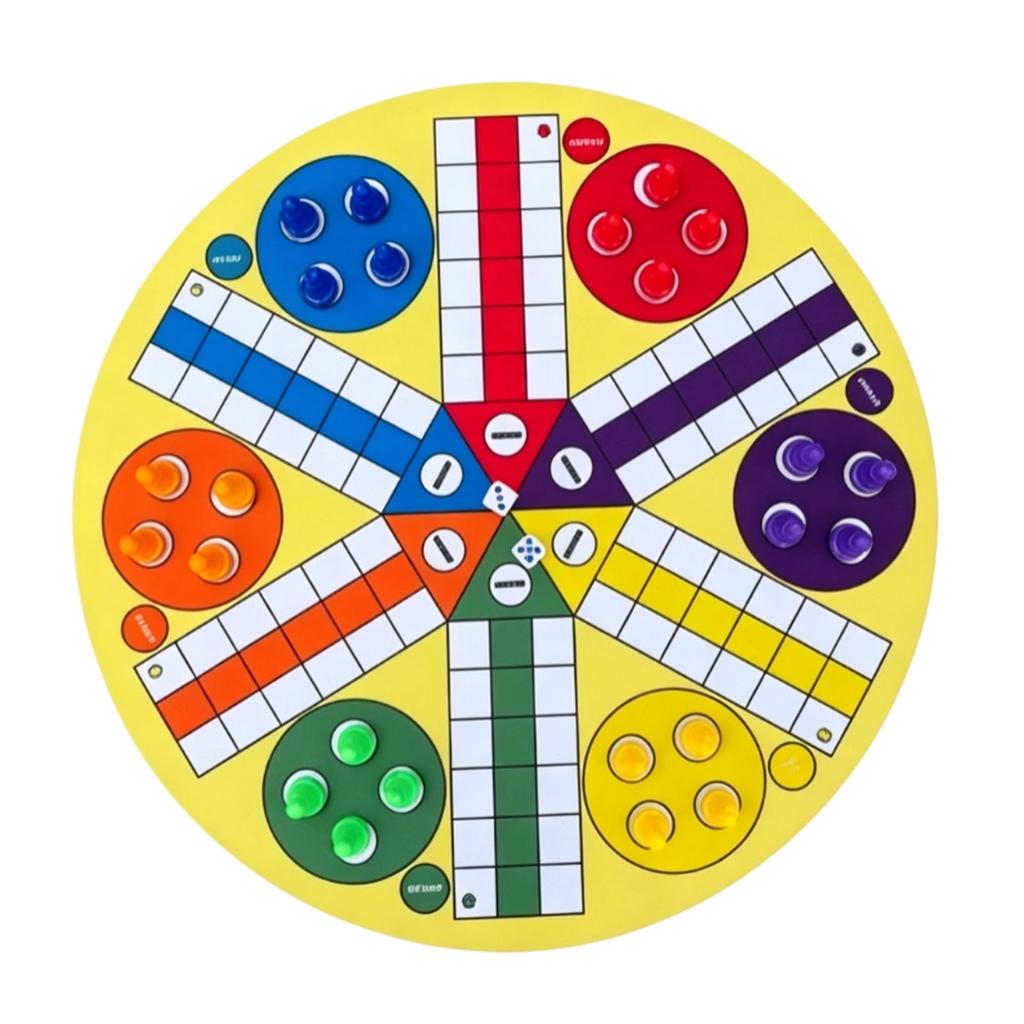 Ludo Board Game 6 Player Interactive Fun Large Size Portable Flying Chess Game for Party Height 23mm Diameter 16mm