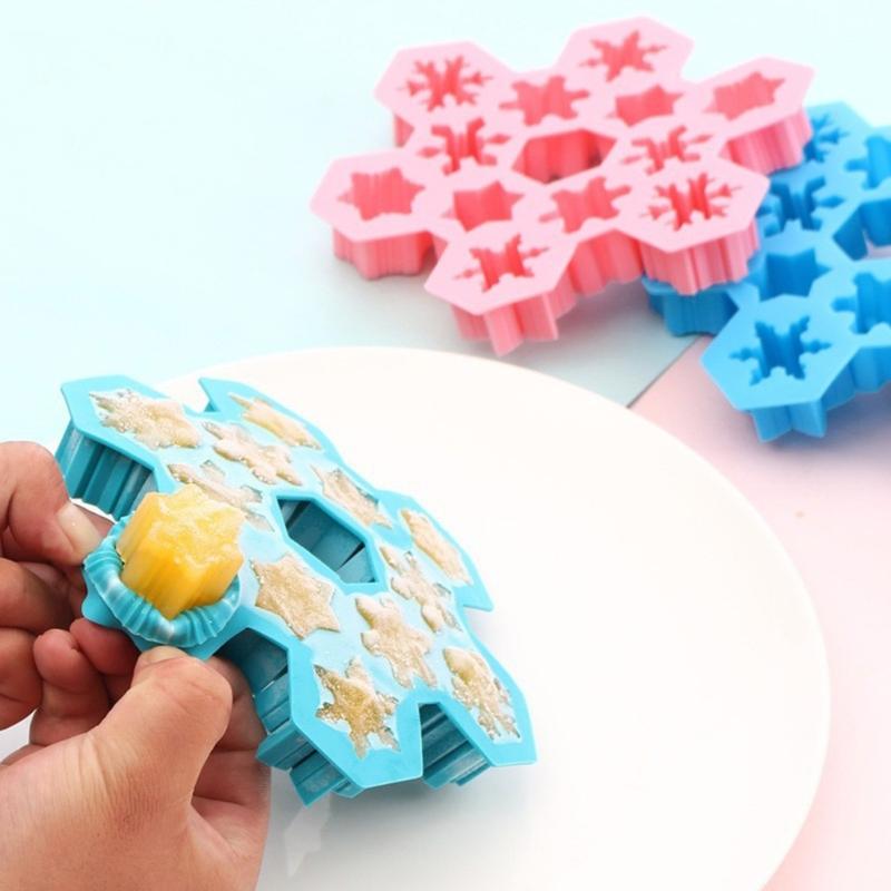 Food Grade Silicone Ice Cubes Tray With 6 Unique Snowflake Designs Baking Tool Perfect For Chocolate And Candy Making