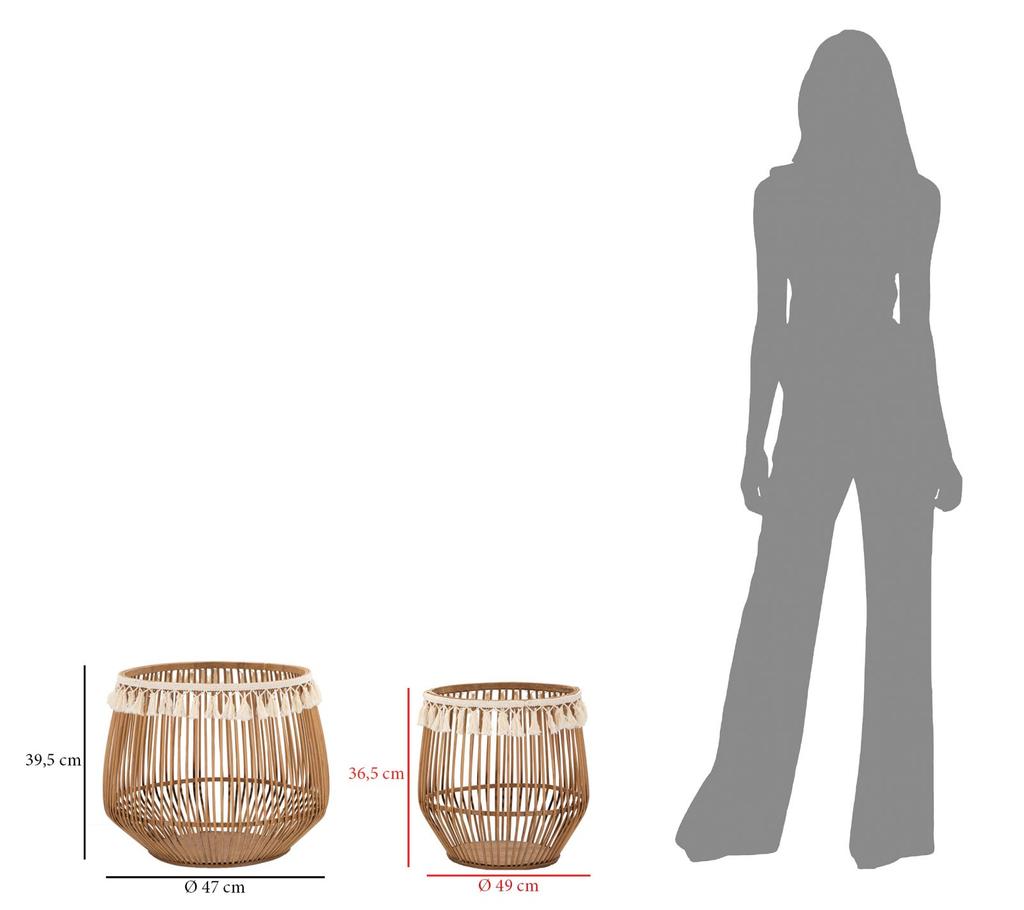 Basket Fuji Set 2Pcs Cm Ø 47X39,5-34X36,5