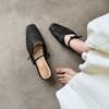 Holiday style retro hand-woven bag head mop outside women's word with middle heel bag head cool slippers soft