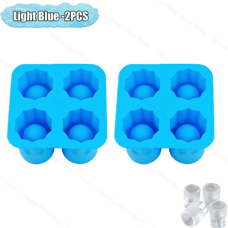 4 Cup Shape Silicone Ice Cube Mold Tray Summer Bar Party DIY Cold Drink Ice Compartment Mold Ice Cup Ice Cube Tray Kitchen Tool