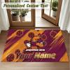Crystal Velvet Square Rug Custom NameBrisbane Broncos Pattern Non Slip Home Floor Decor Rug