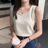 Gilet a bretelle bianco da donna estivo ampio nero interno ed esterno a nido d'ape senza maniche top versatile