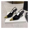 Mixed Color Pump Hollow Slip-On Genuine Leather Luxury Elegant Concise Women Shoes New Pointed Toe Thin Heels Super High